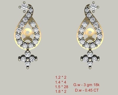 Frauen Zucht Ohrringe 3dm stl obj fbx Einzelheiten Ohrring Band 3dmodel cad Schmuck USA Kanada Diamant Diamanten Smaragd 3dprinting 3d zart Ring Anhänger 3d print model - Mito3D