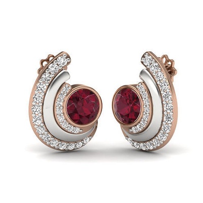 femmes clous boucles d'oreilles 3dm rendre détails bijoux imprimable gemme luxe laissez tomber cerceaux huggies platine bijou mariage diamant or précieux longue 3d print model - Mito3D