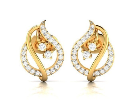 women studs earrings 3dm stl fbx obj render jewelry stud diamond earring halo spiral ring carat 5mm stone usa canada europe united 3d print model - Mito3D