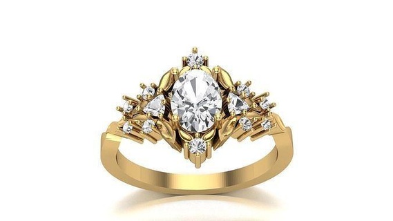 mulheres deslumbrante ouro anel joalheria gema noivado Casamento prata jóia diamante moda jóias argolas joias platina engagem esterlina solitário 3d print model - Mito3D