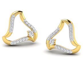 kadin üçgen küpe 3dm vermek mücevher yazdırılabilir gümüş çiviler çemberler elmas altın platin düğün nişan narin takı değerli lüks uzun düşürmek 3d print model - Mito3D