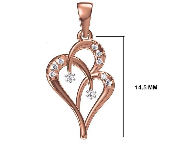 femmes unique cœur pendentif stl obj fbx jcd détails Collier bijoux diamant argent or fantaisie mode pendentifs cadeau filles 3D print model - Mito3D