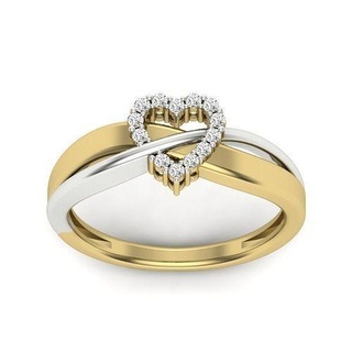 mujer único corazón anillo 3dm detalles división caña Boda compromiso aniversario nupcial promesa enamorado joyería joya oro diamante imprimible moda anillos 3d print model - Mito3D