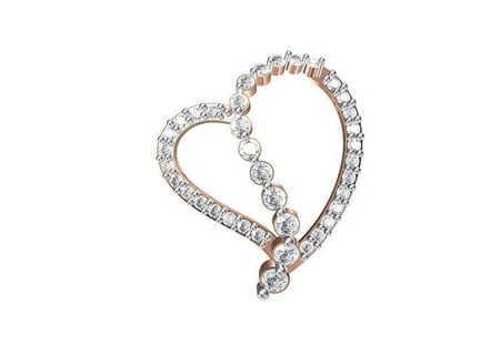 KADIN benzersiz kolye stl obj fbx jcd detaylar mücevher elmas gümüş altın takı fantezi moda kalp hediye kızlar 3d print model - Mito3D