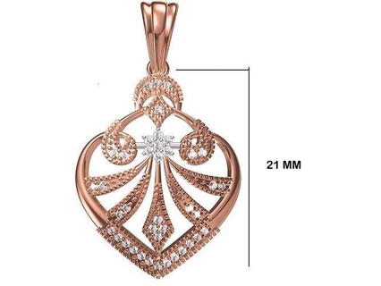 women unique pendant stl obj fbx jcd details necklace jewellery diamond silver gold jewelry fancy fashion precious pendants heart gift girls 3d print model - Mito3D