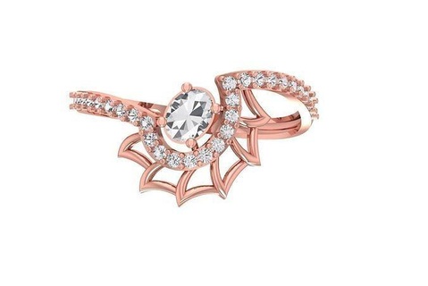donne nozze Fidanzamento ovale calcolo squillare gioielleria platino solitario nuziale anello stampabile prezioso anelli diamante oro moda ciondoli 3d print model - Mito3D