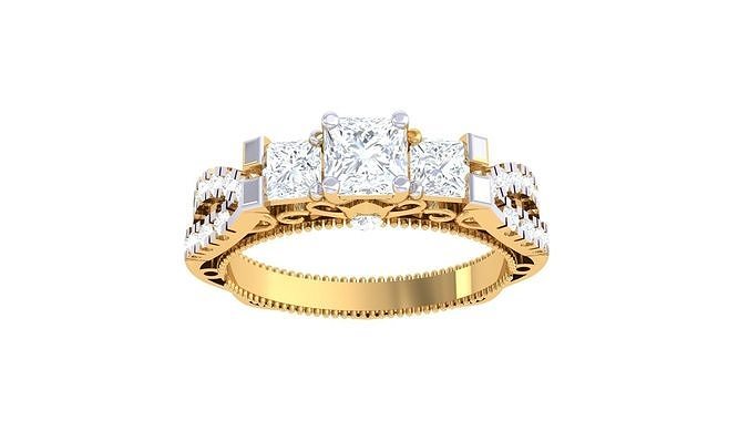 femmes mariage engagement bague 3dm stl obj fbx rend détails diamant wwomenring bijoux bagues vintage femme chevalière mode or proposer anneaux bijouxbague 3D print model - Mito3D