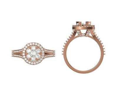 femmes mariage engagement bague stl jcd détails bijoux platine solitaire mariée imprimable précieux anneaux diamant or mode 3d print model - Mito3D