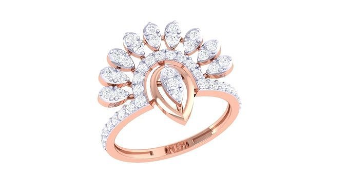 mulheres Casamento anel 3dm stl obj fbx renderiza detalhes diamante wwomenring anéis joias vintage feminino Signetring moda ouro propondo joalheria argolas noivado 3D print model - Mito3D