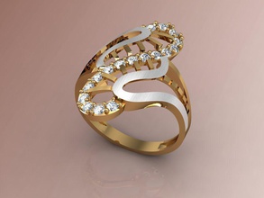 Damen gelb gold ring Schmuck gem diamond Silber Ringe 3d print model - Mito3D