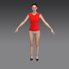 mujer Moda bonita elegante equilibrar glamour ejercicio personaje hermoso joven 3d print model - Mito3D