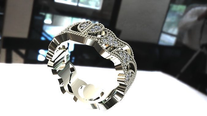 femme 05 bague bijoux diamant bijou mariage mode blanc or gemme anneaux 3D print model - Mito3D