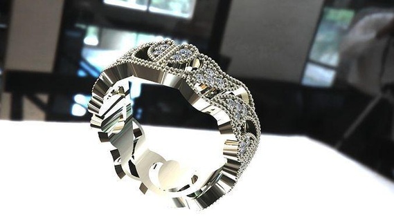 anel feminino 05 joalheria diamante jóia Casamento moda branco ouro gema argolas 3d print model - Mito3D