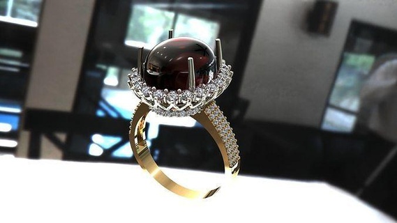 femme 14 bague bijoux diamant bijou anneaux 3d print model - Mito3D