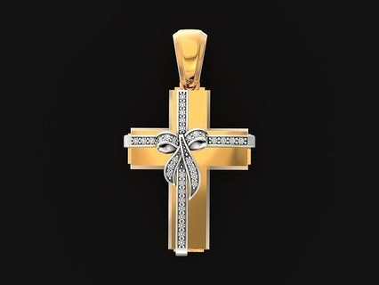 Bayanlar çapraz eğilmek taşlar 2675 takı altın moda mücevher orijinal akşam şık modaya uygun zarif elmas kız Şirin düğün kolye 3d print model - Mito3D