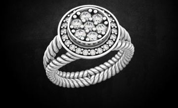 femmes anneau de diamants 103 bijoux 3dprinted la conception mode or joyau d'impression printabl imprimable l'impression le prototypage l'anneau les anneaux d'argent bague en diamant 3d print model - Mito3D