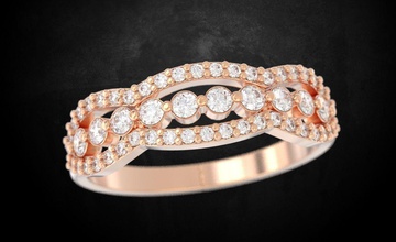 mulheres anel de diamantes 164 jóias 3dprinted o design a moda ouro jóia imprimir printabl printable impressão prototipagem anéis prata 3d print model - Mito3D