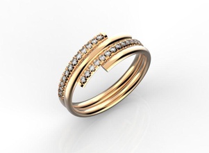 mujeres anillo de diamantes la joyería oro imprimible diamante féminas precioso los anillos dimonds rosa 3d print model - Mito3D