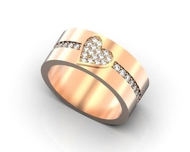 womens ring heart diamonds diamond jewellery wedding platinum fashion gold jewelry rings 3d print model - Mito3D