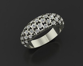 mujeres anillo calado diamante oro moderno precioso piedras joya joyería diseño decoración arte lujo florido compromiso joyero clásico amplio libra esterlina anillos 3d print model - Mito3D