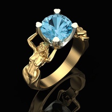mujeres anillo de topacio la joyería oro plata gem joya imprimible diamante sterling impresión cnc los anillos 3d print model - Mito3D