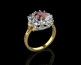 mujeres anillos 3307 joyería joya anillo banda mujer precioso Boda oro imprimible diamante Moda abultar colección solitario compromiso lujo 3d print model - Mito3D