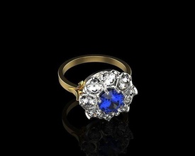 mujeres anillos 3308 joyería joya anillo banda mujer precioso Boda oro imprimible diamante Moda abultar colección solitario compromiso quilate 3d print model - Mito3D