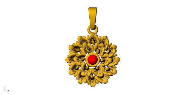 donna calcolo pendente 001 arte fiore design oro natura sterlina argento illustrazione gioielleria ciondoli scientifico 3d print model - Mito3D