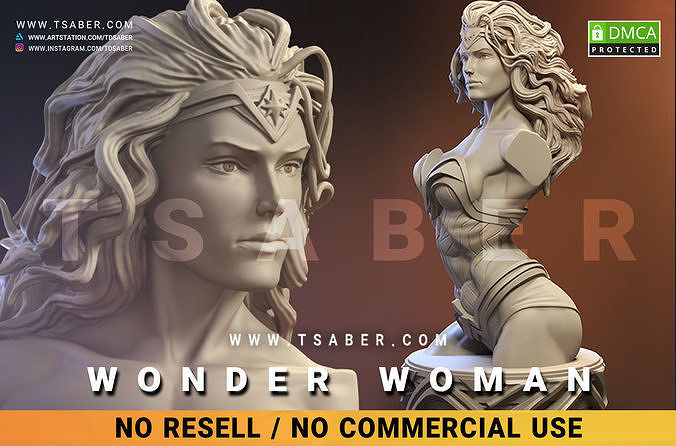 Meraviglia donna fallimento zbrush dc i fumetti oggetti collezione Batman superuomo cessare giustizia lega comico fumetto supereroe guerriero amazon statua scultura carattere greco femmina cartone animato arte sculture 3D print model - Mito3D