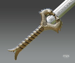 maravilha mulher matador deus espada 3dprint arte 3d print model - Mito3D