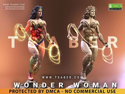 preguntarse mujer estatua dc historietas coleccionables batman superhombre justicia liga dibujos animados superhéroe griego Amazonas guerrero escultura hembra Arte esculturas 3d print model - Mito3D