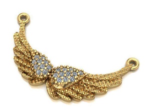 formidable ailes collier bijoux or platine diamant brillant gemme boucle d'oreille pendentif bracelet pandora charme boule 3d conception imprimable femme colliers 3d print model - Mito3D