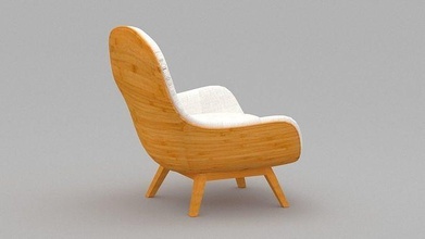 madeira poltrona mobília assento cadeira cortar 1 arte retro projeto interior casa 3d print model - Mito3D