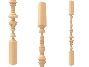 wood baluster 3 house cnc stairs balusters decor 3d print model - Mito3D
