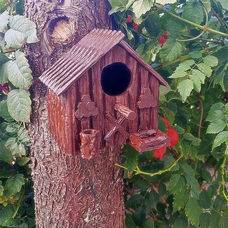 madera pájaro casa pajarera lindo vistoso jardín flores naturaleza fauna silvestre vacaciones aire libre 3d print model - Mito3D