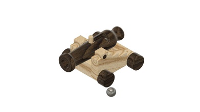 Holz Kanone Spielzeug Spiele-Spielzeug - Ausrüstung hobby Spiele Spiele, 3d print model - Mito3D
