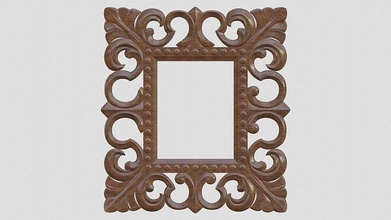 wood carved frame woodcarving 3dprinting design picture printable modern decoration finish silver table art signs logos sculptures statue miniatures figurines deco 3d print model - Mito3D