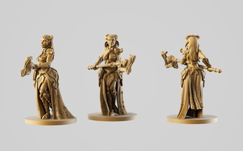 bois triade elfe personnage prêtre clerc ranger druide fée conte lutin sorcier magicien jeu plateau fille femme jeux jouets accessoires jeu 3d print model - Mito3D