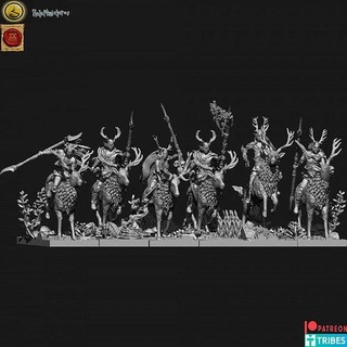 madera elfos salvaje cazadores ciervo jinetes duende bosque máscara unidad juego guerra cazador alce mesa lanza 9thage woodelf juegos juguetes tablero 3d print model - Mito3D