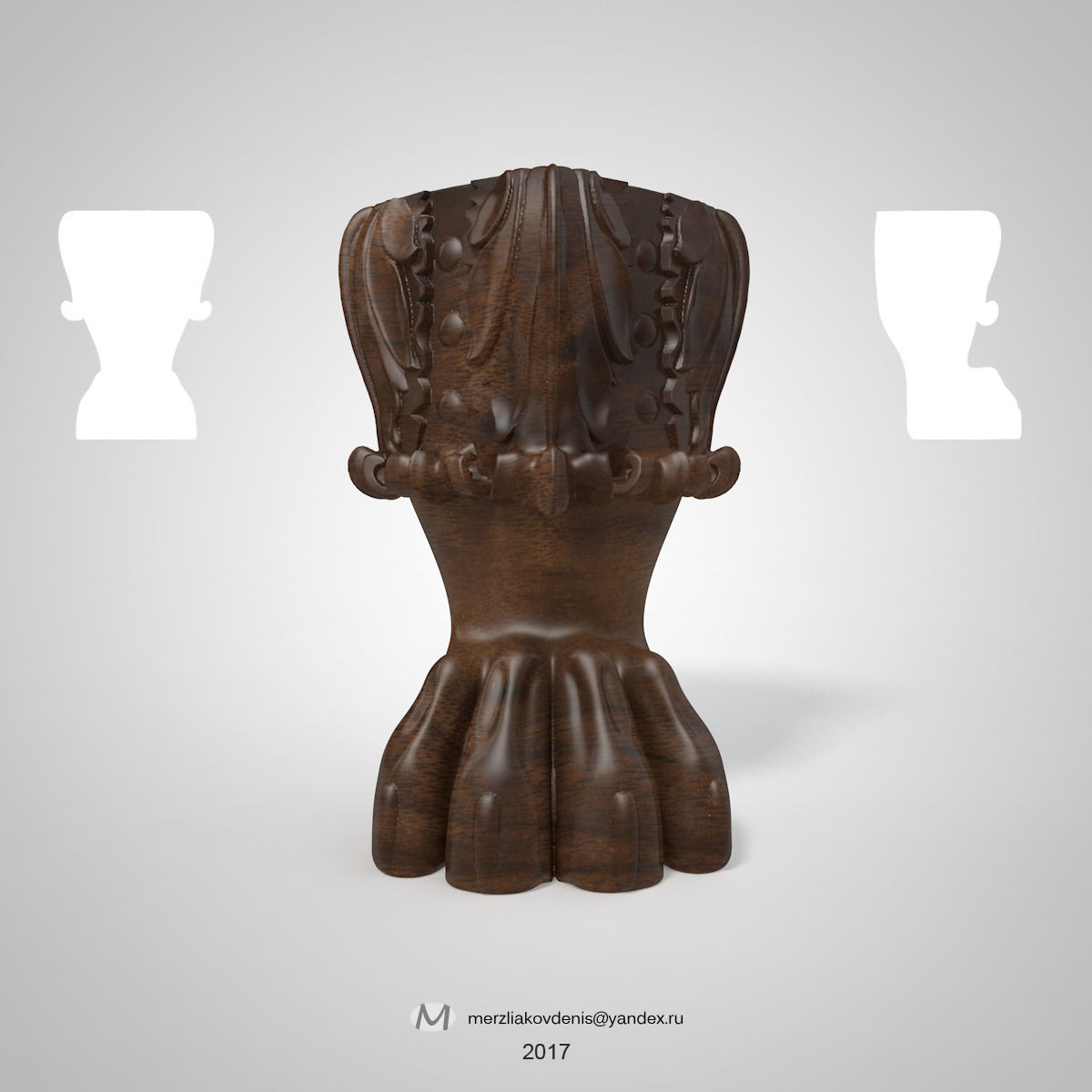 Holz Bein Haus ornament Fuß der Stiel Möbel cnc Kunst Stil Eiche Produktion Skulpturen 3D print model - Mito3D