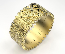 wood ring pattern gold silver printable platinum gem diamond brilliant jewelry rings wedding bracelet pendant earrings men 3d print model - Mito3D
