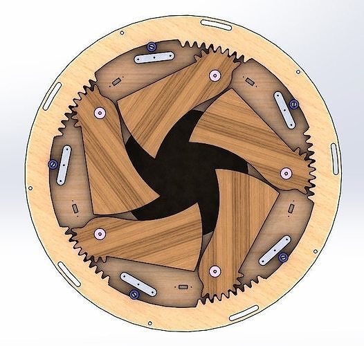 madera giratorio comida mesa diseño diameter2m bricolaje diy mueble canalla plan mecánico idea casa corte laser irismecanismo carpintería muebles plano proyecto pasatiempo 3D print model - Mito3D