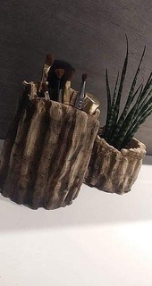 legna ceppo pentole fiore natura pentola scultura pianta foresta decorazione abbaiare design interni Casa arredamento 3d print model - Mito3D