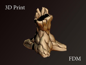 legna vaso 3d stampa 3dprint highpoly zbrush render ceppo scultura stampa stampabile ender3 fdm arte casa arredamento resina sla fotopolimero 3d print model - Mito3D