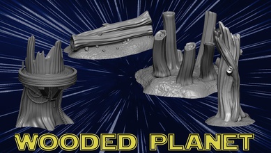 wooded planet woodland forest tree trees trunk scenic supportfree support nature sci fi starwars star wars legion crosslances space wood games toys game accessories 3d print model - Mito3D