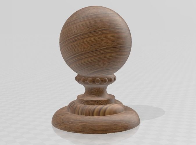 wooden ball finial classic historic architecture architectural decoration plinth pedestal building antique stone baluster ornate stairway decor staircase knob door handle house 3D print model - Mito3D