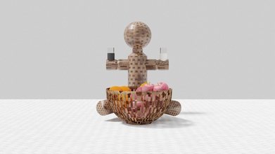 ahşap sepet tuz biber Kulp destek Gıda retro el yapımı geleneksel mutfak Sanat tavşan İçmek meyve elma Portakal mobilya ev yemek 3d print model - Mito3D