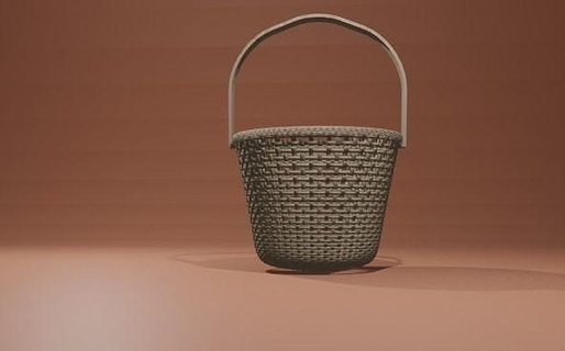 wooden bucket model basket net woodenbaket wood wicker kitchen dining house 3d print model - Mito3D
