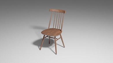 wooden chair retro furniture stool contemporary classic interior minimalist wood house 3d print model - Mito3D