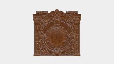 wooden clock decor wood carving woodcarving 3dprinting design picture frame printable modern decoration finish silver table art signs logos sculptures statue miniatures figurines deco 3d print model - Mito3D